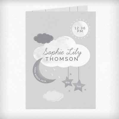 (image for) Personalised New Baby Moon & Stars Card