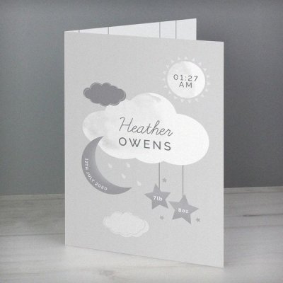 (image for) Personalised New Baby Moon & Stars Card