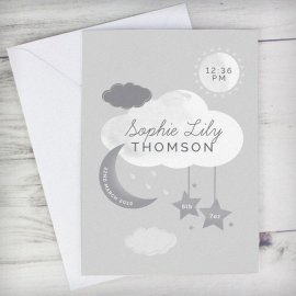 (image for) Personalised New Baby Moon & Stars Card