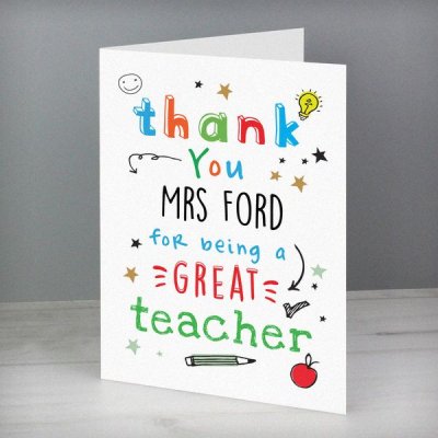 (image for) Personalised Thank You Teacher Card