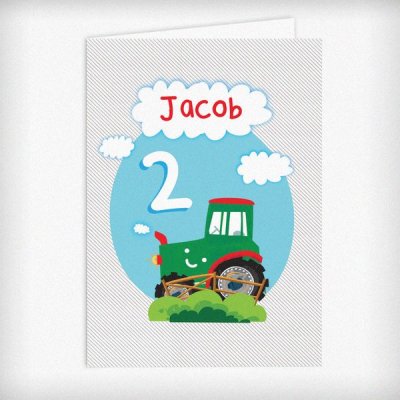 (image for) Personalised Tractor Birthday Card