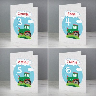 (image for) Personalised Tractor Birthday Card