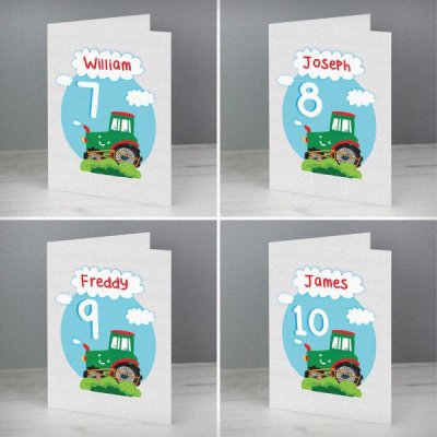 (image for) Personalised Tractor Birthday Card