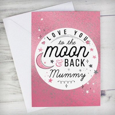 (image for) Personalised To The Moon & Back Pink Card