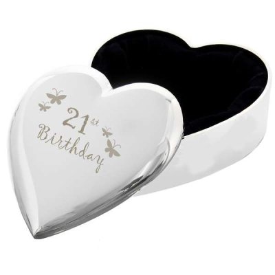 (image for) 21st Butterflies Heart Trinket Box