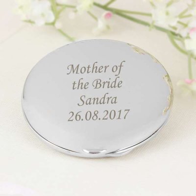 (image for) Personalised Silver Round Compact Mirror