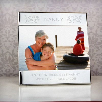 (image for) Personalised Silver Floral Square 6x4 Photo Frame