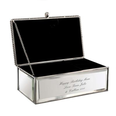 (image for) Personalised Any Message Mirrored Jewellery Box