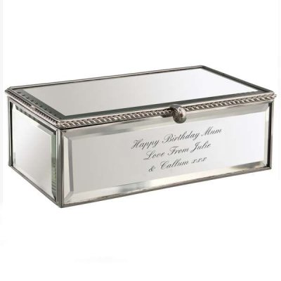 (image for) Personalised Any Message Mirrored Jewellery Box