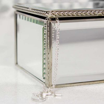 (image for) Personalised Any Message Mirrored Jewellery Box