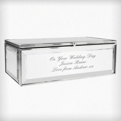 (image for) Personalised Any Message Mirrored Jewellery Box