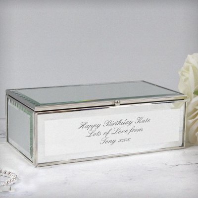 (image for) Personalised Any Message Mirrored Jewellery Box