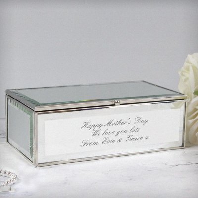 (image for) Personalised Any Message Mirrored Jewellery Box