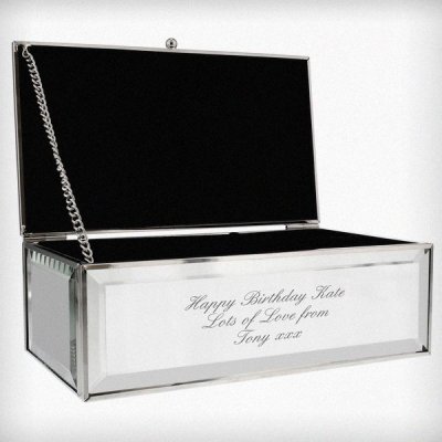 (image for) Personalised Any Message Mirrored Jewellery Box