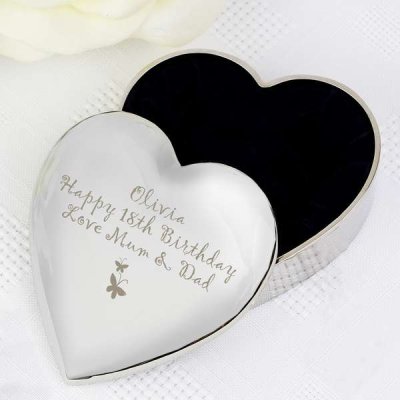 (image for) Personalised Butterfly Heart Trinket Box