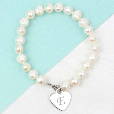 (image for) Personalised White Freshwater Initial Pearl Bracelet