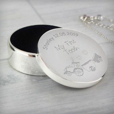 (image for) Personalised Train My First Tooth Trinket Box