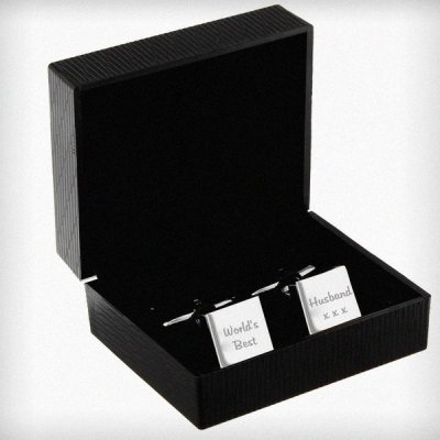 (image for) Personalised Any Message Square Cufflinks - 2 lines