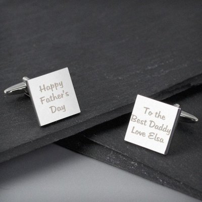 (image for) Personalised Any Message Square Cufflinks - 3 lines