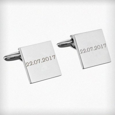 (image for) Personalised Any Message Square Cufflinks - 1 line