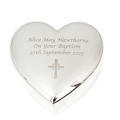 (image for) Personalised Rosary Beads and Cross Heart Trinket Box