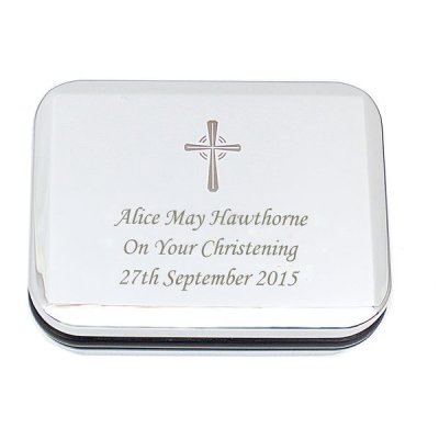 (image for) Personalised Rosary Beads and Cross Trinket Box