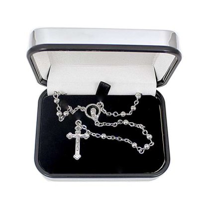 (image for) Personalised Rosary Beads and Cross Trinket Box