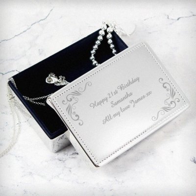 (image for) Personalised Swirl Rectangular Jewellery Box