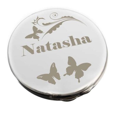 (image for) Personalised Butterfly Swirl Compact Mirror