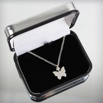 (image for) Personalised Butterfly Swirl Necklace in Box