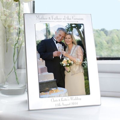 (image for) Personalised Silver 5x7 Decorative Mother & Father of the Groom 