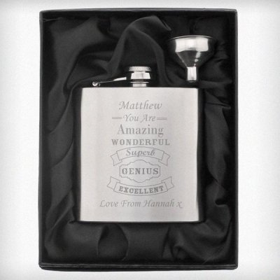 (image for) Personalised Vintage Typography Hip Flask