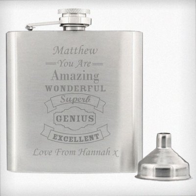 (image for) Personalised Vintage Typography Hip Flask