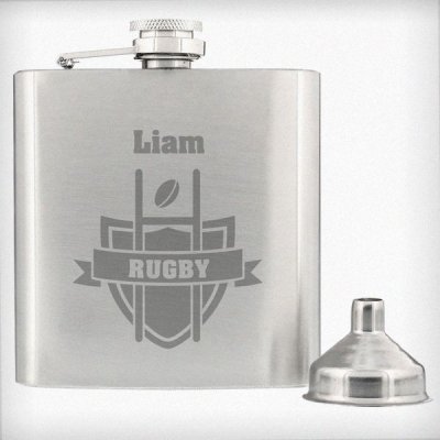 (image for) Personalised Rugby Hip Flask