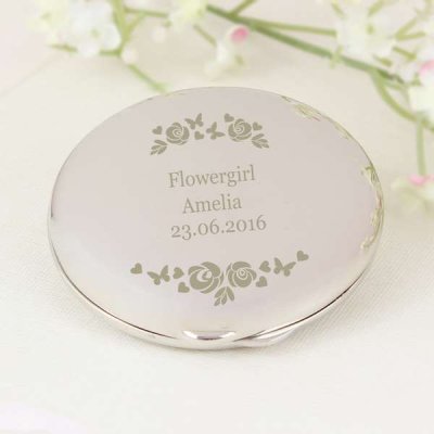 (image for) Personalised Vintage Rose Compact Mirror