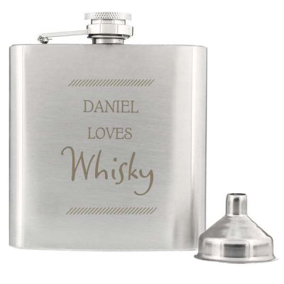 (image for) Personalised Classic Stainless Steel Hip Flask