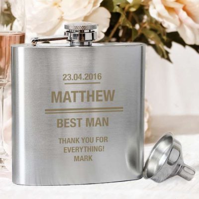 (image for) Personalised Any Message Stainless Steel Hip Flask