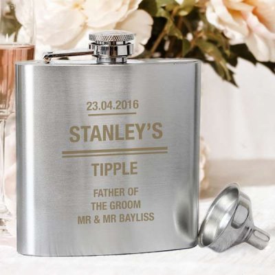 (image for) Personalised Any Message Stainless Steel Hip Flask