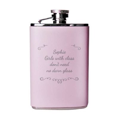 (image for) Personalised Ornate Pink Hip Flask