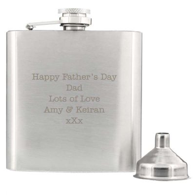 (image for) Personalised Any Message Stainless Steel Hip Flask