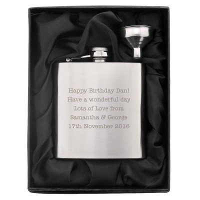 (image for) Personalised Any Message Stainless Steel Hip Flask