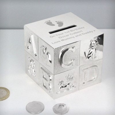 Personalised Footprints ABC Money Box (image for) Personalised Footprints ABC Money Box