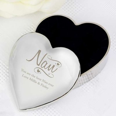 (image for) Personalised Nan Swirls & Hearts Trinket Box