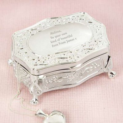 (image for) Personalised Any Message Small Antique Trinket Box