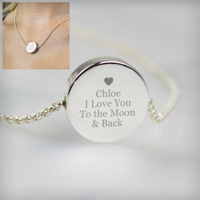 (image for) Personalised Silver Plated Any Message Disc Necklace