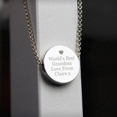 (image for) Personalised Silver Plated Any Message Disc Necklace