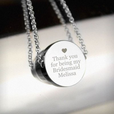 (image for) Personalised Silver Plated Any Message Disc Necklace