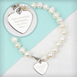 (image for) Personalised White Freshwater Pearl Message Bracelet