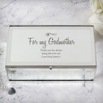 (image for) Personalised Swirls & Hearts Mirrored Jewellery Box