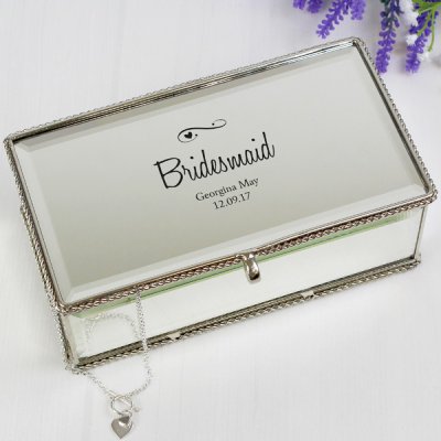 (image for) Personalised Swirls & Hearts Mirrored Jewellery Box